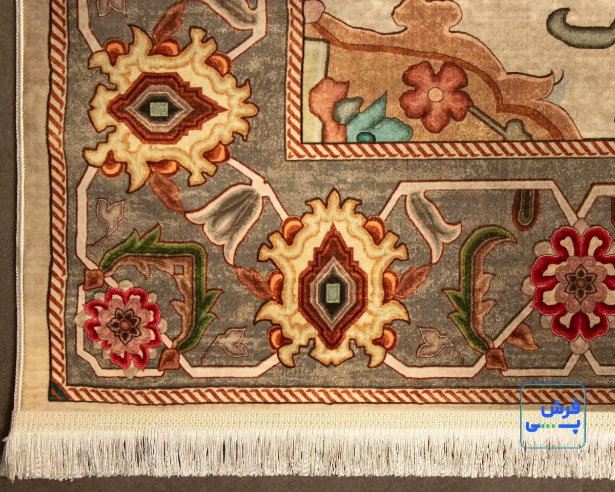 L-1021-6.webp خرید اقساطی | فرش ابریشم ماشینی L1021 کرم