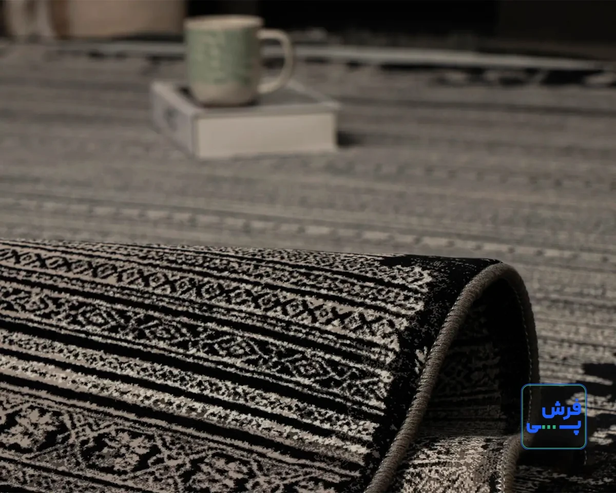 خرید اقساطی | فرش وینتیج N8 طوسی مشکی