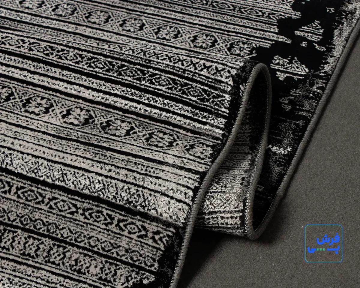 خرید اقساطی | فرش وینتیج N8 طوسی مشکی