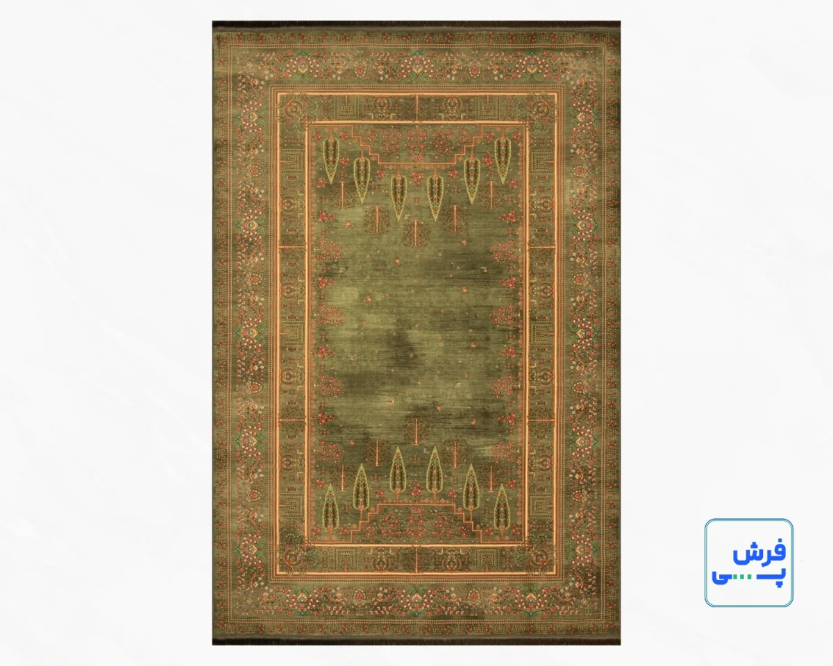 p-1143-1.webp خرید اقساطی | فرش ابریشم ماشینی P1143 سبز